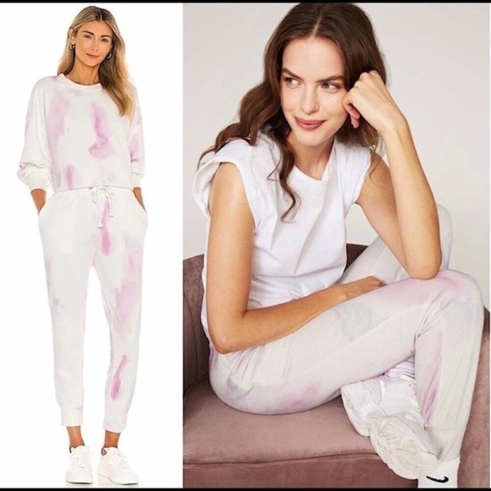 Paige Annette Tie Dye Joggers Sweats- Fuchsia Multi Color-Large- Great Cond!